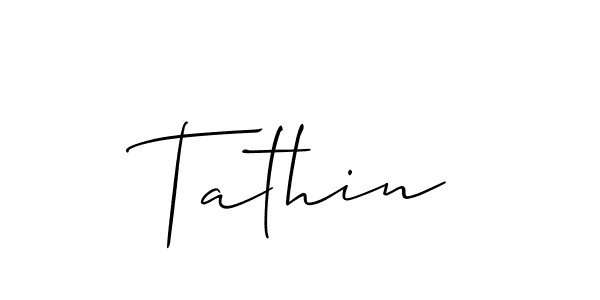 if you are searching for the best signature style for your name Tathin. so please give up your signature search. here we have designed multiple signature styles  using Allison_Script. Tathin signature style 2 images and pictures png