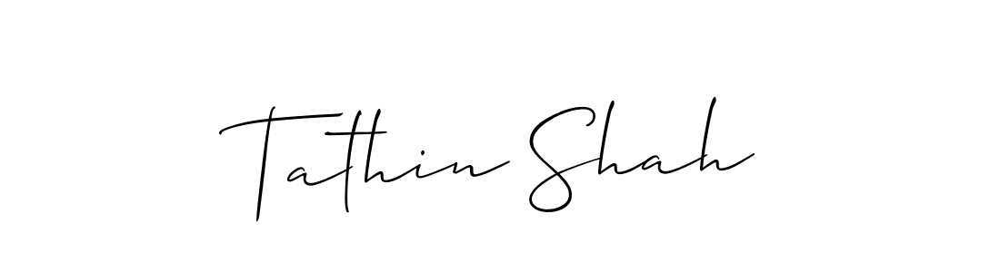 How to Draw Tathin Shah signature style? Allison_Script is a latest design signature styles for name Tathin Shah. Tathin Shah signature style 2 images and pictures png