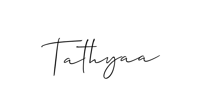 Similarly Allison_Script is the best handwritten signature design. Signature creator online .You can use it as an online autograph creator for name Tathyaa. Tathyaa signature style 2 images and pictures png