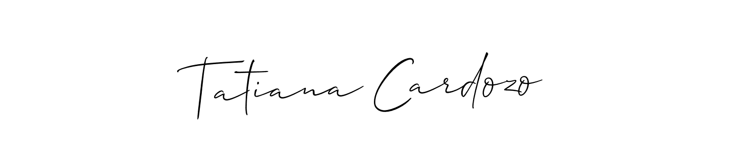 Allison_Script is a professional signature style that is perfect for those who want to add a touch of class to their signature. It is also a great choice for those who want to make their signature more unique. Get Tatiana Cardozo name to fancy signature for free. Tatiana Cardozo signature style 2 images and pictures png