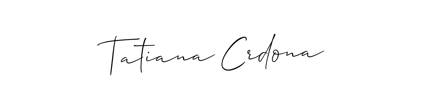 Create a beautiful signature design for name Tatiana Crdona. With this signature (Allison_Script) fonts, you can make a handwritten signature for free. Tatiana Crdona signature style 2 images and pictures png