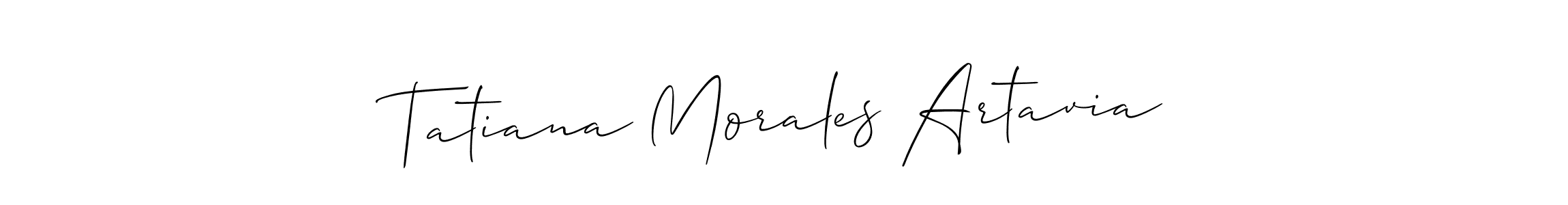 You should practise on your own different ways (Allison_Script) to write your name (Tatiana Morales Artavia) in signature. don't let someone else do it for you. Tatiana Morales Artavia signature style 2 images and pictures png