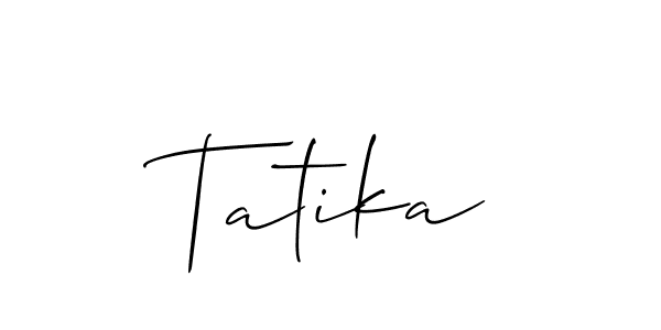 How to make Tatika signature? Allison_Script is a professional autograph style. Create handwritten signature for Tatika name. Tatika signature style 2 images and pictures png