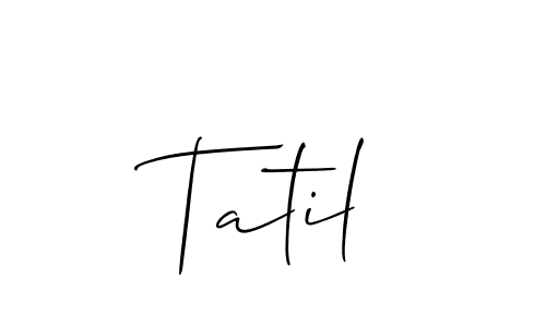 How to Draw Tatil signature style? Allison_Script is a latest design signature styles for name Tatil. Tatil signature style 2 images and pictures png