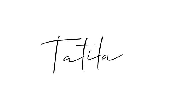 The best way (Allison_Script) to make a short signature is to pick only two or three words in your name. The name Tatila include a total of six letters. For converting this name. Tatila signature style 2 images and pictures png