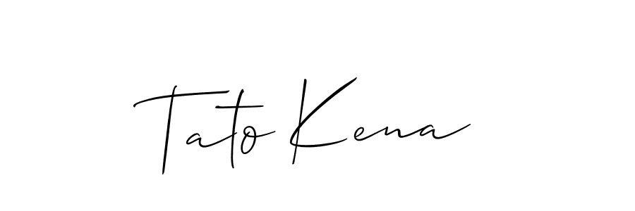 Create a beautiful signature design for name Tato Kena. With this signature (Allison_Script) fonts, you can make a handwritten signature for free. Tato Kena signature style 2 images and pictures png