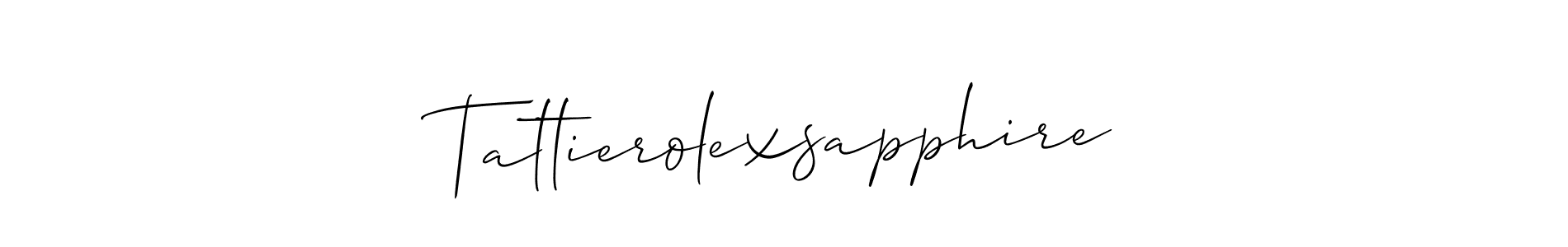 Design your own signature with our free online signature maker. With this signature software, you can create a handwritten (Allison_Script) signature for name Tattierolexsapphire. Tattierolexsapphire signature style 2 images and pictures png