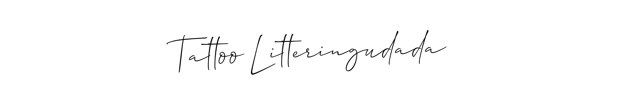The best way (Allison_Script) to make a short signature is to pick only two or three words in your name. The name Tattoo Litteringudada include a total of six letters. For converting this name. Tattoo Litteringudada signature style 2 images and pictures png