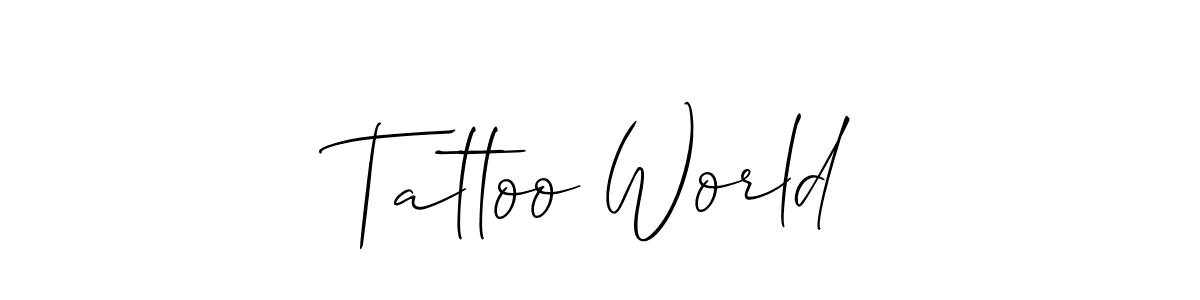 How to make Tattoo World name signature. Use Allison_Script style for creating short signs online. This is the latest handwritten sign. Tattoo World signature style 2 images and pictures png