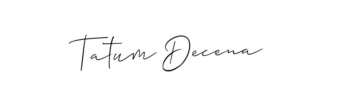 This is the best signature style for the Tatum Decena name. Also you like these signature font (Allison_Script). Mix name signature. Tatum Decena signature style 2 images and pictures png