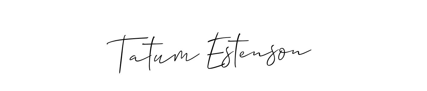 Design your own signature with our free online signature maker. With this signature software, you can create a handwritten (Allison_Script) signature for name Tatum Estenson. Tatum Estenson signature style 2 images and pictures png