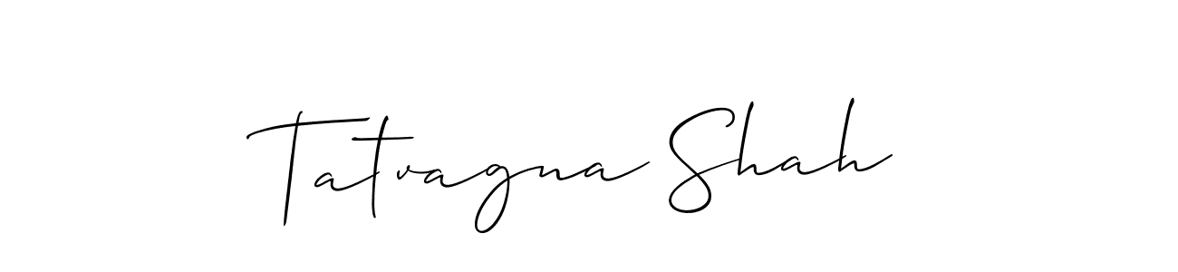 Create a beautiful signature design for name Tatvagna Shah. With this signature (Allison_Script) fonts, you can make a handwritten signature for free. Tatvagna Shah signature style 2 images and pictures png