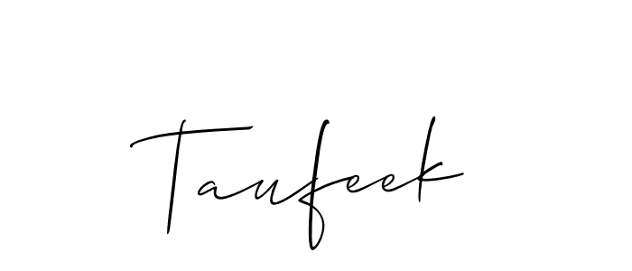 Once you've used our free online signature maker to create your best signature Allison_Script style, it's time to enjoy all of the benefits that Taufeek name signing documents. Taufeek signature style 2 images and pictures png