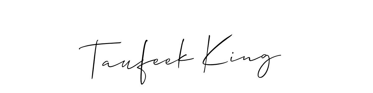 Also we have Taufeek King name is the best signature style. Create professional handwritten signature collection using Allison_Script autograph style. Taufeek King signature style 2 images and pictures png