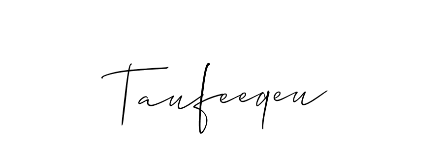 Also You can easily find your signature by using the search form. We will create Taufeeqeu name handwritten signature images for you free of cost using Allison_Script sign style. Taufeeqeu signature style 2 images and pictures png