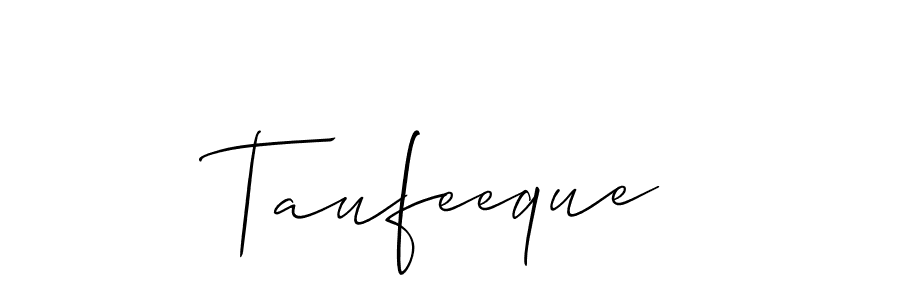 How to Draw Taufeeque signature style? Allison_Script is a latest design signature styles for name Taufeeque. Taufeeque signature style 2 images and pictures png