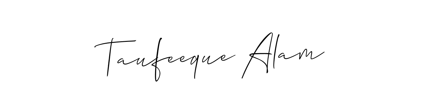 Also we have Taufeeque Alam name is the best signature style. Create professional handwritten signature collection using Allison_Script autograph style. Taufeeque Alam signature style 2 images and pictures png