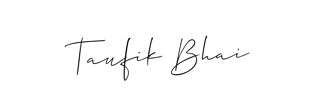 Create a beautiful signature design for name Taufik Bhai. With this signature (Allison_Script) fonts, you can make a handwritten signature for free. Taufik Bhai signature style 2 images and pictures png