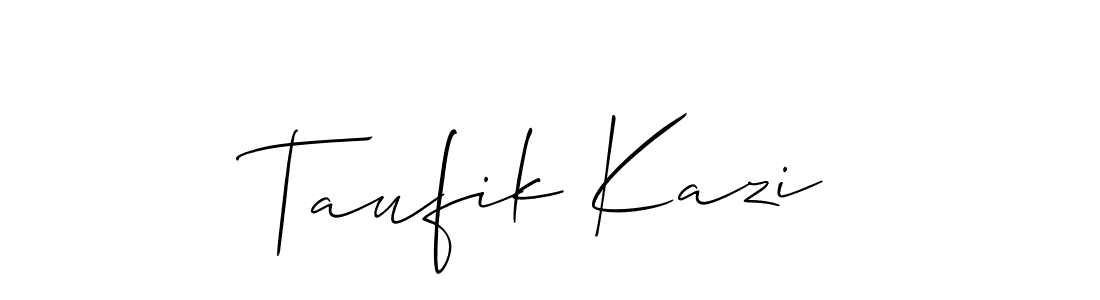 You should practise on your own different ways (Allison_Script) to write your name (Taufik Kazi) in signature. don't let someone else do it for you. Taufik Kazi signature style 2 images and pictures png