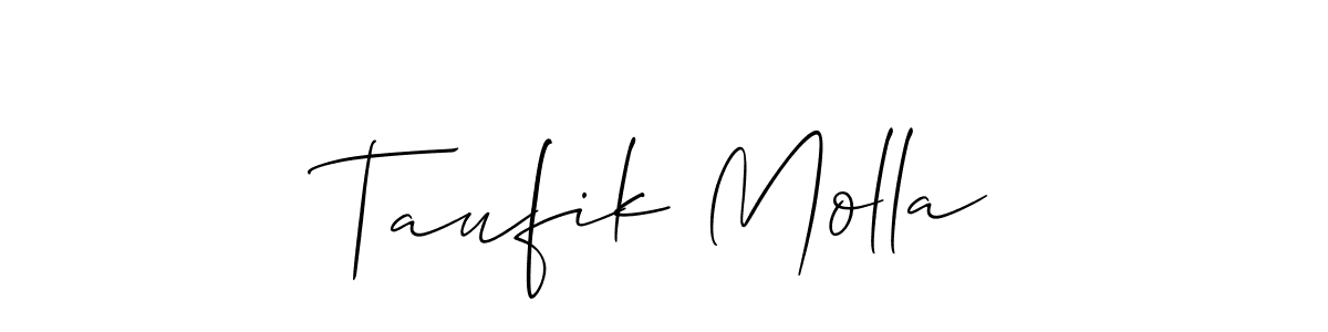 This is the best signature style for the Taufik Molla name. Also you like these signature font (Allison_Script). Mix name signature. Taufik Molla signature style 2 images and pictures png