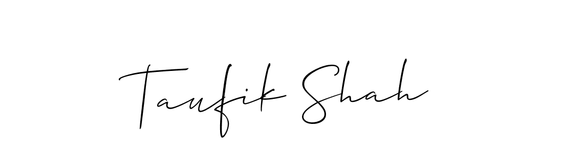 It looks lik you need a new signature style for name Taufik Shah. Design unique handwritten (Allison_Script) signature with our free signature maker in just a few clicks. Taufik Shah signature style 2 images and pictures png