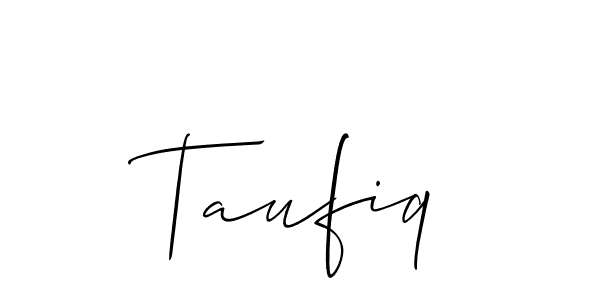 if you are searching for the best signature style for your name Taufiq. so please give up your signature search. here we have designed multiple signature styles  using Allison_Script. Taufiq signature style 2 images and pictures png