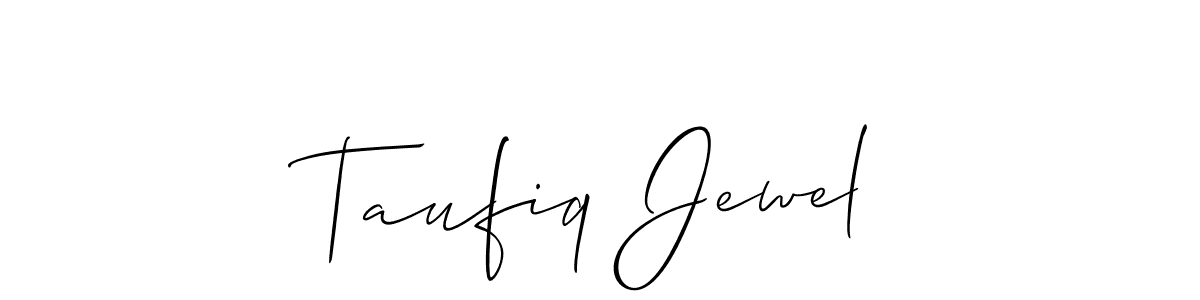 You can use this online signature creator to create a handwritten signature for the name Taufiq Jewel. This is the best online autograph maker. Taufiq Jewel signature style 2 images and pictures png