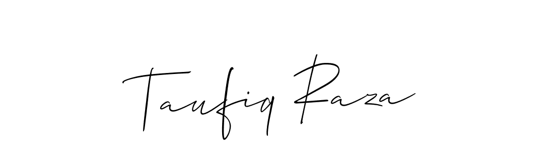 Create a beautiful signature design for name Taufiq Raza. With this signature (Allison_Script) fonts, you can make a handwritten signature for free. Taufiq Raza signature style 2 images and pictures png