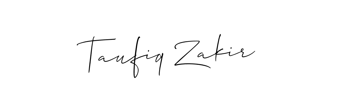 Create a beautiful signature design for name Taufiq Zakir. With this signature (Allison_Script) fonts, you can make a handwritten signature for free. Taufiq Zakir signature style 2 images and pictures png