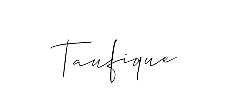 You should practise on your own different ways (Allison_Script) to write your name (Taufique) in signature. don't let someone else do it for you. Taufique signature style 2 images and pictures png