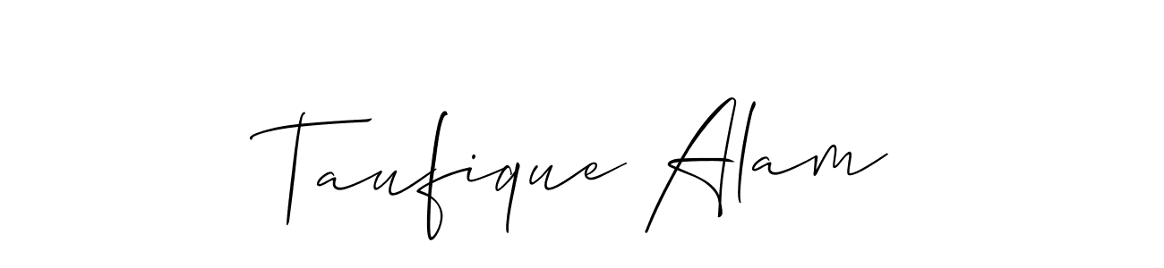 Taufique Alam stylish signature style. Best Handwritten Sign (Allison_Script) for my name. Handwritten Signature Collection Ideas for my name Taufique Alam. Taufique Alam signature style 2 images and pictures png