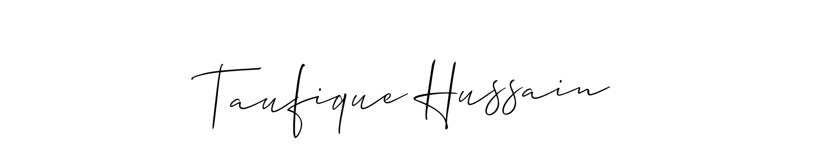 You should practise on your own different ways (Allison_Script) to write your name (Taufique Hussain) in signature. don't let someone else do it for you. Taufique Hussain signature style 2 images and pictures png