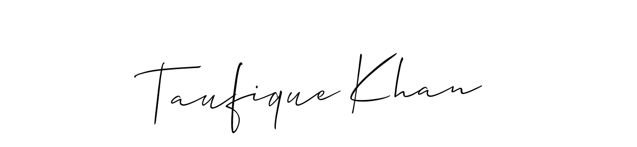 Design your own signature with our free online signature maker. With this signature software, you can create a handwritten (Allison_Script) signature for name Taufique Khan. Taufique Khan signature style 2 images and pictures png