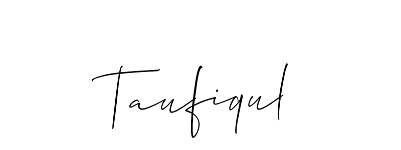 How to make Taufiqul signature? Allison_Script is a professional autograph style. Create handwritten signature for Taufiqul name. Taufiqul signature style 2 images and pictures png