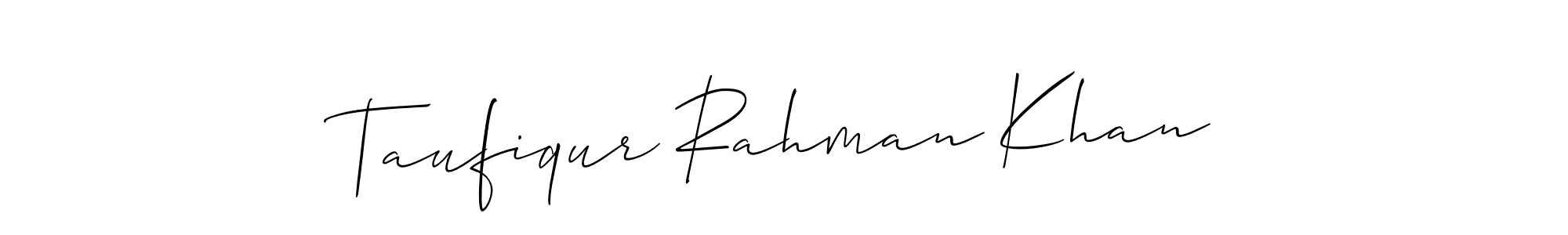 The best way (Allison_Script) to make a short signature is to pick only two or three words in your name. The name Taufiqur Rahman Khan include a total of six letters. For converting this name. Taufiqur Rahman Khan signature style 2 images and pictures png