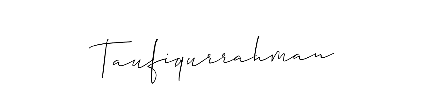 Make a short Taufiqurrahman signature style. Manage your documents anywhere anytime using Allison_Script. Create and add eSignatures, submit forms, share and send files easily. Taufiqurrahman signature style 2 images and pictures png
