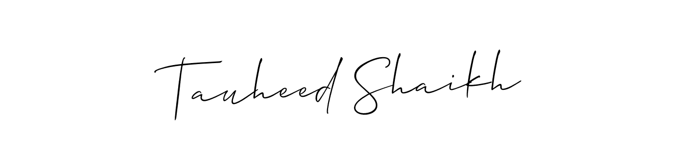 Design your own signature with our free online signature maker. With this signature software, you can create a handwritten (Allison_Script) signature for name Tauheed Shaikh. Tauheed Shaikh signature style 2 images and pictures png