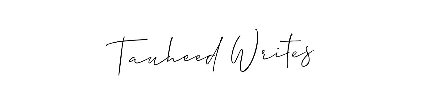 Tauheed Writes stylish signature style. Best Handwritten Sign (Allison_Script) for my name. Handwritten Signature Collection Ideas for my name Tauheed Writes. Tauheed Writes signature style 2 images and pictures png