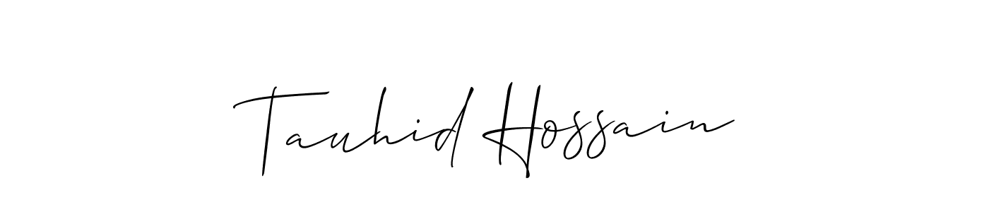 Use a signature maker to create a handwritten signature online. With this signature software, you can design (Allison_Script) your own signature for name Tauhid Hossain. Tauhid Hossain signature style 2 images and pictures png