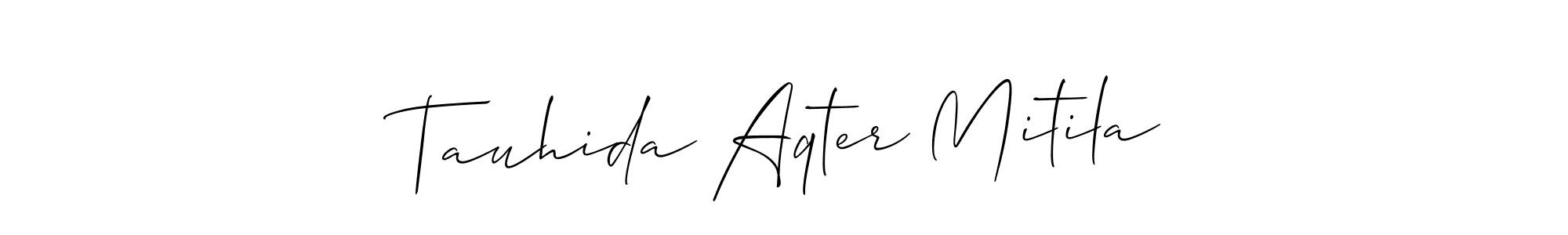 Here are the top 10 professional signature styles for the name Tauhida Aqter Mitila. These are the best autograph styles you can use for your name. Tauhida Aqter Mitila signature style 2 images and pictures png