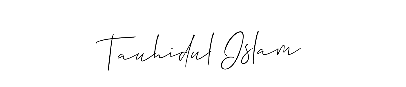 Also You can easily find your signature by using the search form. We will create Tauhidul Islam name handwritten signature images for you free of cost using Allison_Script sign style. Tauhidul Islam signature style 2 images and pictures png