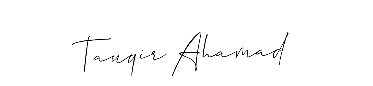 The best way (Allison_Script) to make a short signature is to pick only two or three words in your name. The name Tauqir Ahamad include a total of six letters. For converting this name. Tauqir Ahamad signature style 2 images and pictures png