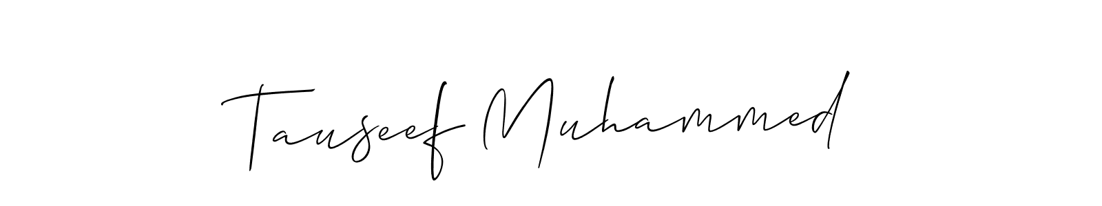 Use a signature maker to create a handwritten signature online. With this signature software, you can design (Allison_Script) your own signature for name Tauseef Muhammed. Tauseef Muhammed signature style 2 images and pictures png