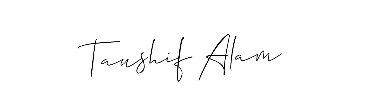 Design your own signature with our free online signature maker. With this signature software, you can create a handwritten (Allison_Script) signature for name Taushif Alam. Taushif Alam signature style 2 images and pictures png