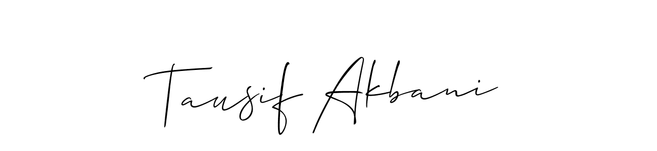 Make a beautiful signature design for name Tausif Akbani. With this signature (Allison_Script) style, you can create a handwritten signature for free. Tausif Akbani signature style 2 images and pictures png