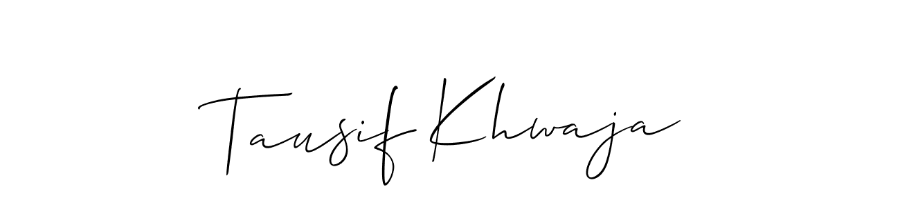 Also we have Tausif Khwaja name is the best signature style. Create professional handwritten signature collection using Allison_Script autograph style. Tausif Khwaja signature style 2 images and pictures png