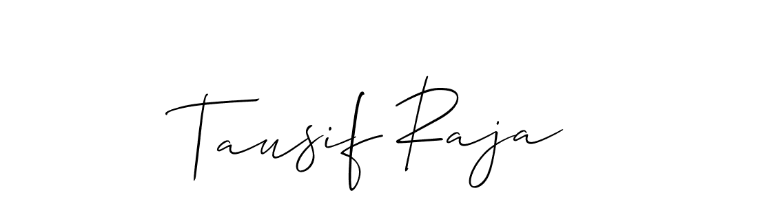 How to make Tausif Raja name signature. Use Allison_Script style for creating short signs online. This is the latest handwritten sign. Tausif Raja signature style 2 images and pictures png