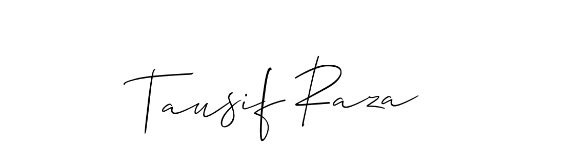 How to make Tausif Raza signature? Allison_Script is a professional autograph style. Create handwritten signature for Tausif Raza name. Tausif Raza signature style 2 images and pictures png