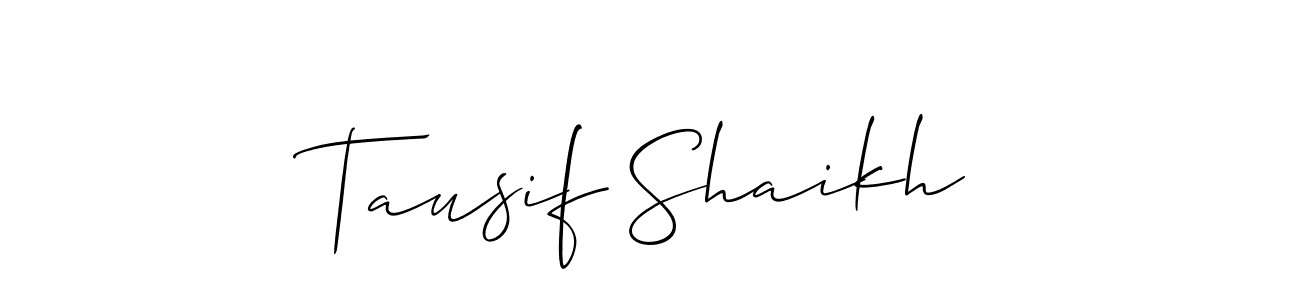 Make a short Tausif Shaikh signature style. Manage your documents anywhere anytime using Allison_Script. Create and add eSignatures, submit forms, share and send files easily. Tausif Shaikh signature style 2 images and pictures png
