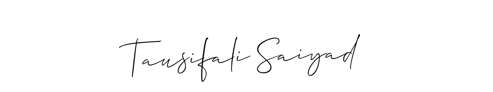 How to make Tausifali Saiyad name signature. Use Allison_Script style for creating short signs online. This is the latest handwritten sign. Tausifali Saiyad signature style 2 images and pictures png